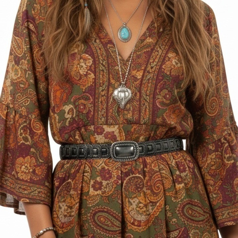 Womens Plated Metal Base Stretch Polyester Belt Silver Buckle ML